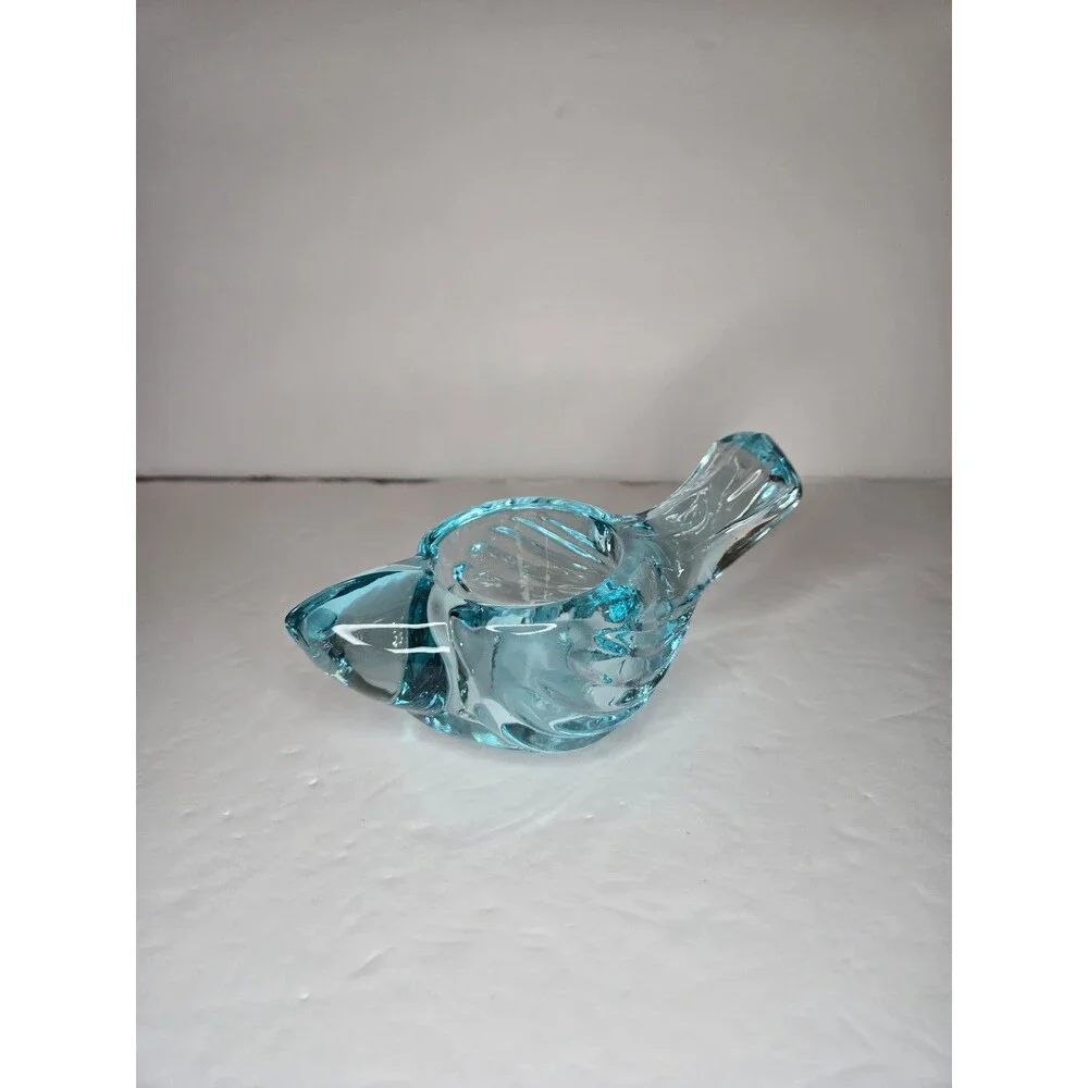 Art Glass Blown Blue Bird Votive/candle Holder Turquoise Spring Easter Decor